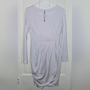 Chic Long Sleeve White Dress